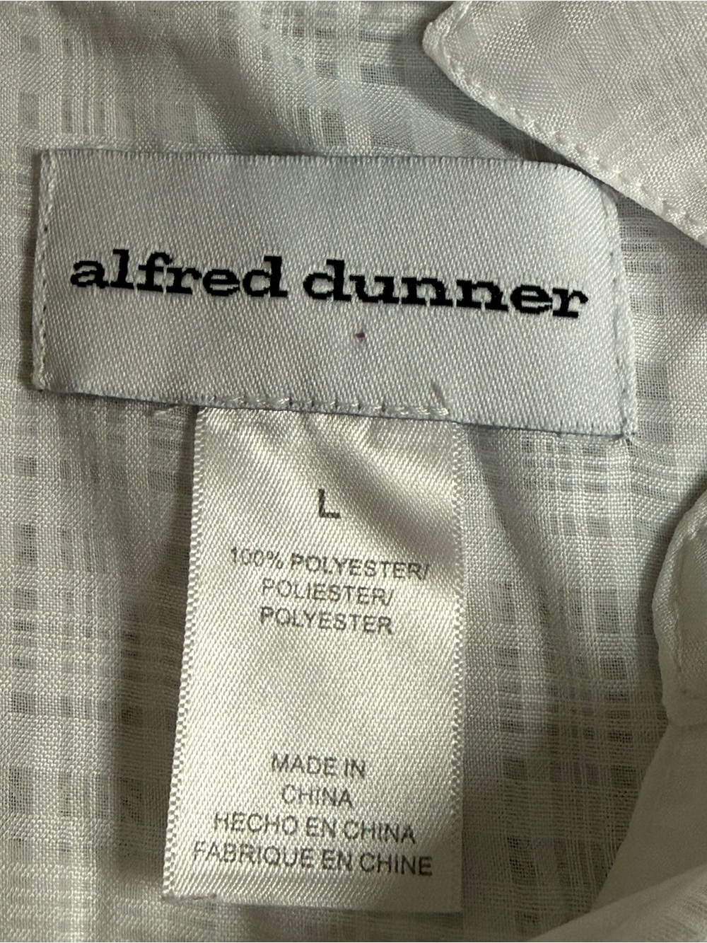 Alfred Dunner Floral Butterfly Button Shirt Large White Roll Tab Blouse EUC - Picture 8 of 10